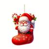 Car Christmas Santa Acrylic Pendants Cartoon Design Auto Festive Decoration