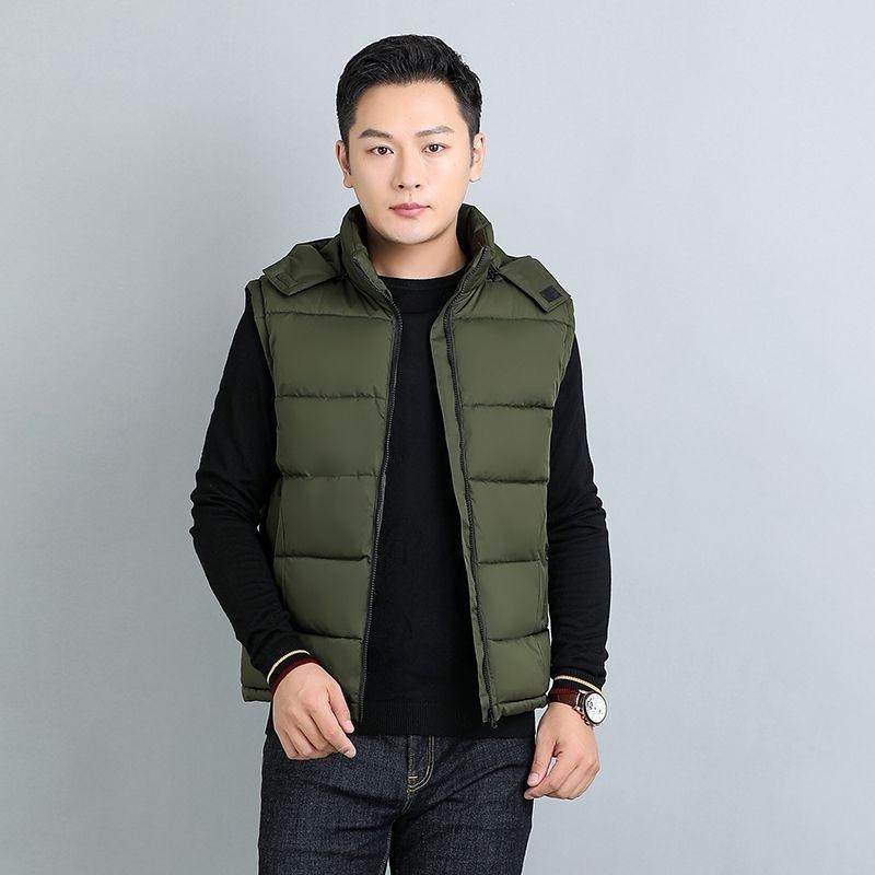 Jishi vest removable hat down cotton vest jacket loose thermal vest