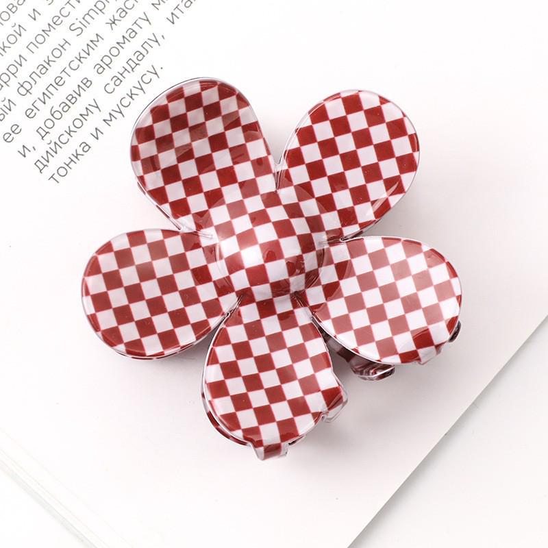 Шикарная клетчатая заколка для волос в виде акулы: Имитация текстуры уксусной кислоты, уникальный дизайн, универсальность для любого стиля