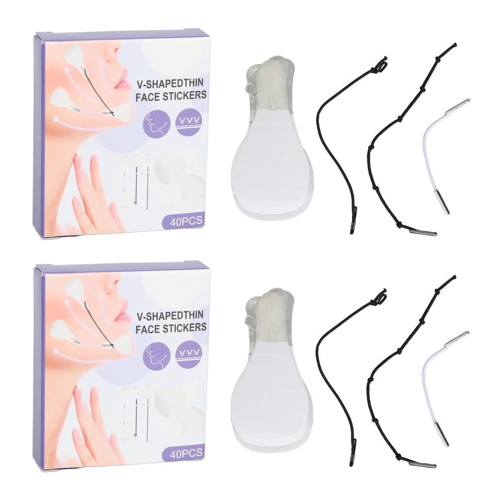 80pcs Concealed Face Lifting Tapes Reduce Double Chin V Line Face Tightening Shaping Stickers