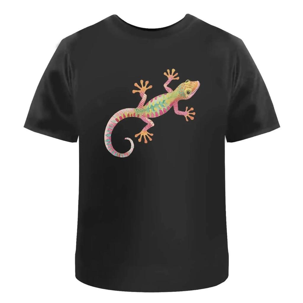 T Shirt Quot Bunt Happy Gecko 100 Baumwolle S Xxl Ta063788 Vintage Versatile Homme Unisex Designer Clothes Streetwear