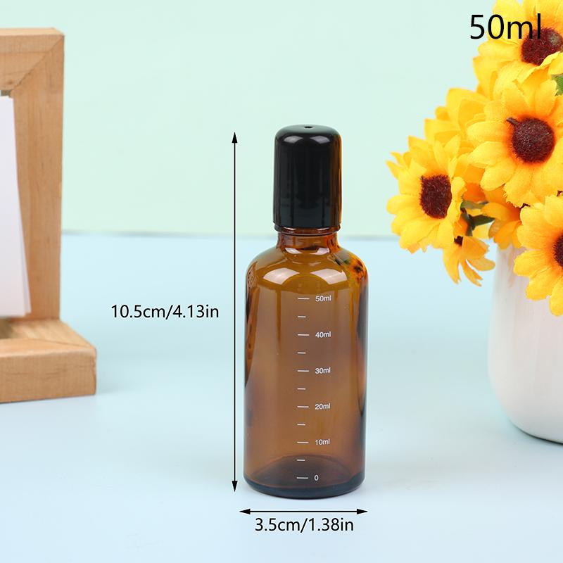 1 шт. Янтарный шариковый флакон для эфирных масел, пустой флакон для духов, многоразовый контейнер для жидкости, 5/10/15/30/50/100 мл
