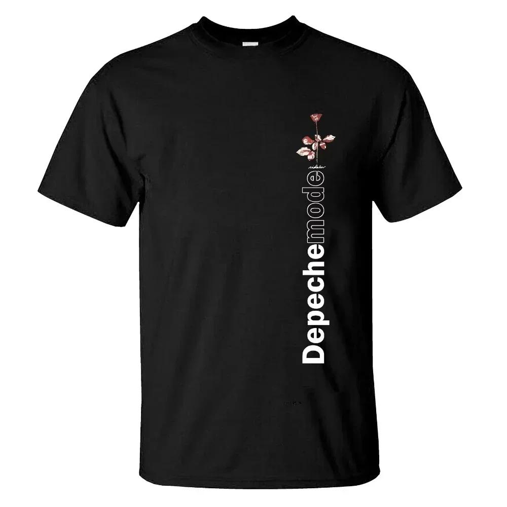 2025 Depeche Mode Rock Short Sleeve Rose Men's and Women's T-shirts Punk American Hip Hop Cotton Tshirts High Quality T-shirt