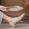 Women Low Heel Pumps Spring Autumn Pointed Shallow Mouth Soft Sole Single Shoe Ladies Work Shoes Female Solid Casual Heels Women