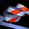 5CMx25M Shining Reflective Warning Tape Twill Left Or Right White-Red Waterproof Reflectors Truck Sticker High Vis Strip For Car