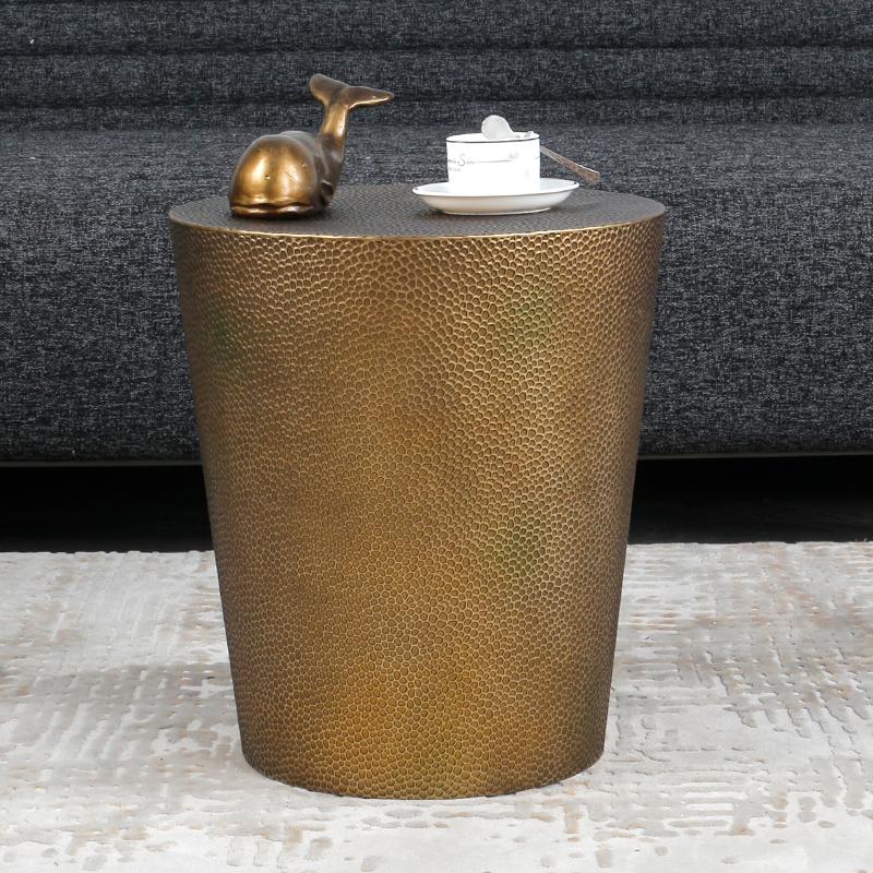 Vintage Coffee Tables,Modern Living Room Sofa Side Tea Table,Metal Antique Copper Corner Table,Furniture Customized