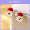 Стильные серьги в виде рождественского оленя и Санты в геометрическом стиле. Идеальная идея для подарка.