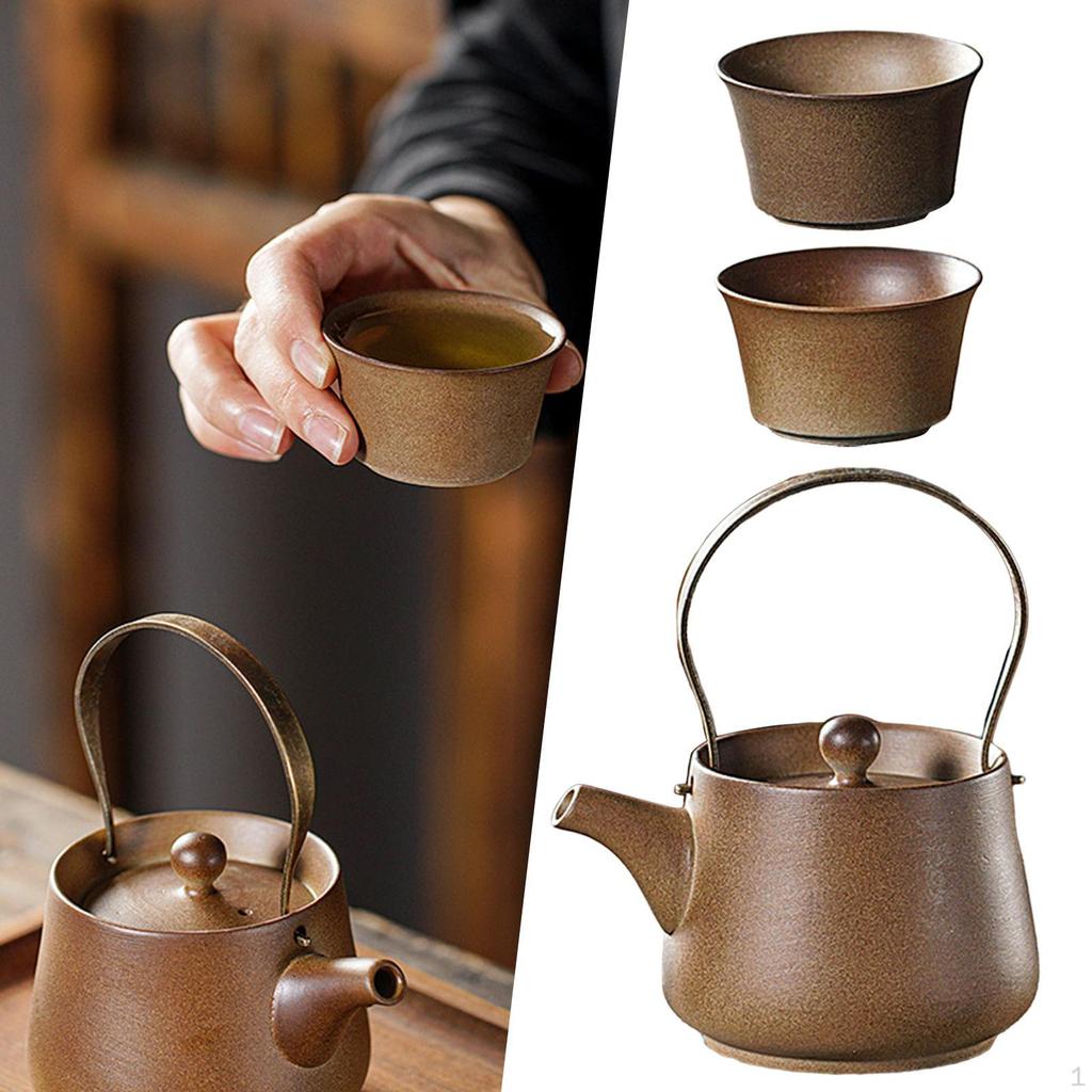 Керамический чайник с крышкой, заварник для чая, 200 мл, 2 чашки, чайники для влюбленных, подарок для дома, кемпинга