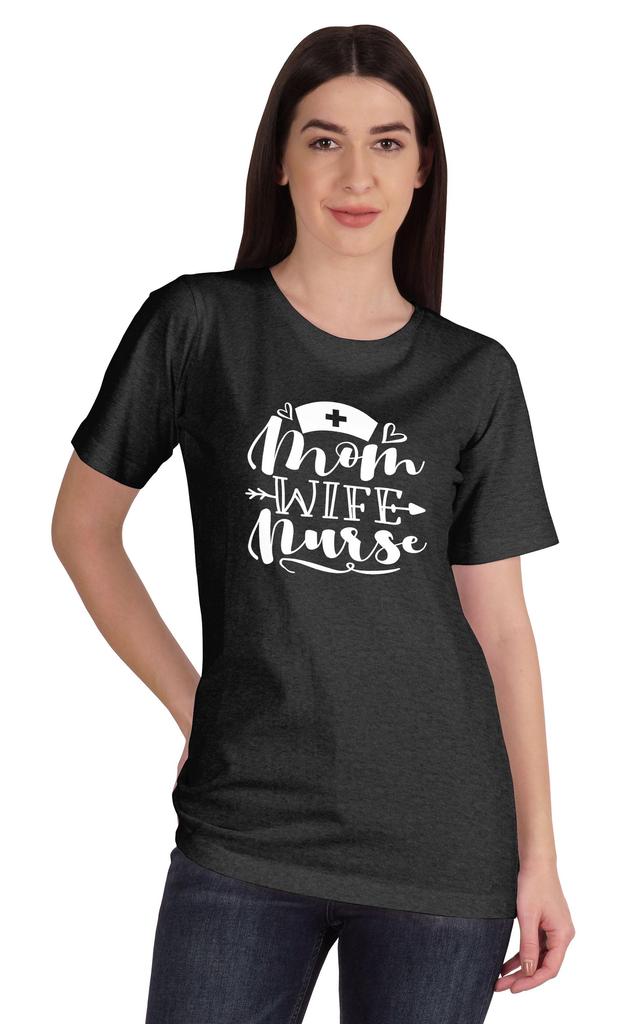 Inkmeso Женская футболка с круглым вырезом для мамы, жены, медсестры, топы, стандартный крой, хлопковая футболка