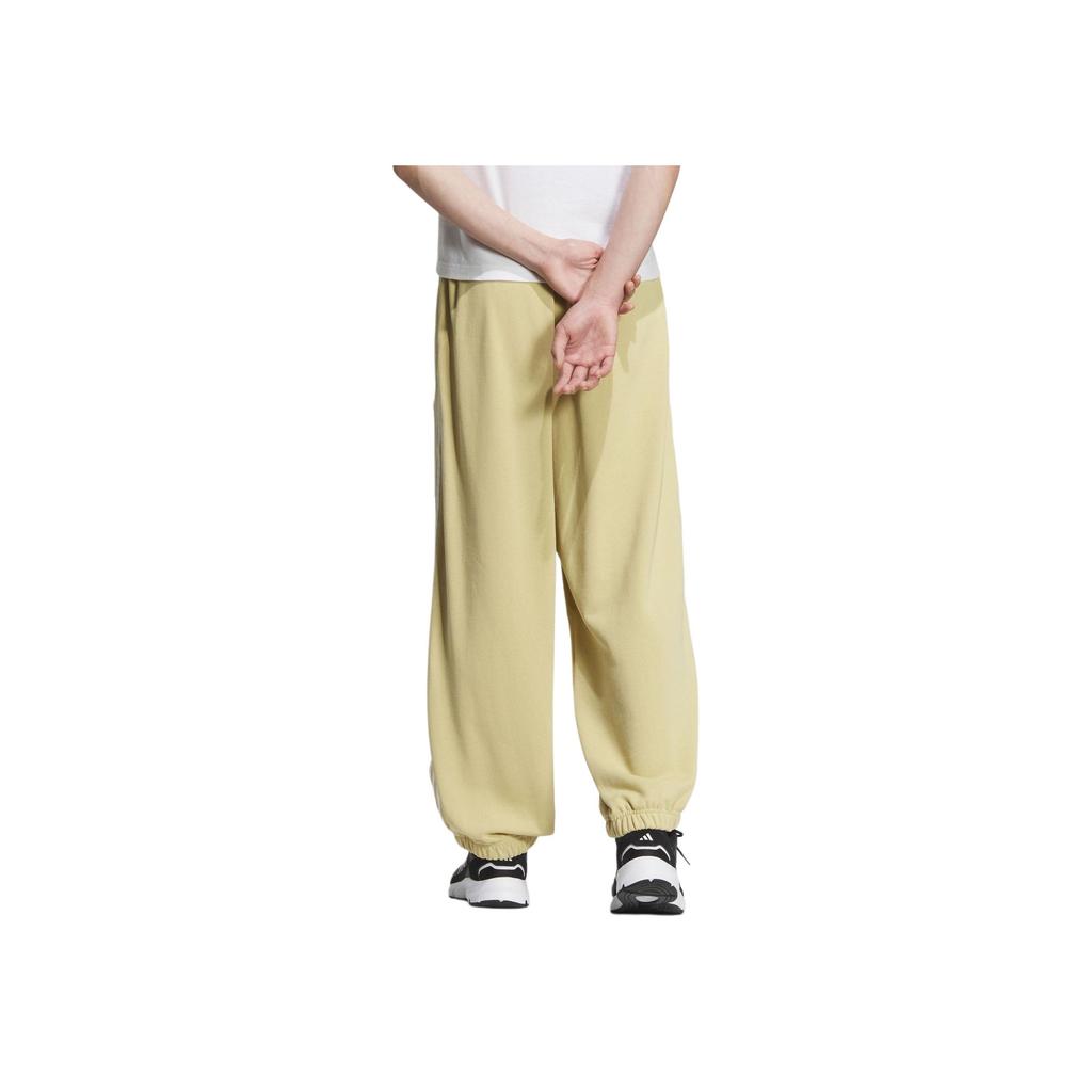 adidas Трикотажные штаны Hv Knit Joggers St 3-Stripes Series, свободные брюки для мужчин, песочно-коричневые JI8655