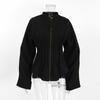 Womens Black Fitted Waist Wool Blend Coat 2025 Fall Winter Thick Mid Length Elegant Commuter Outerwear