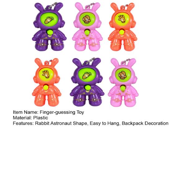 6/30 шт. Кролик-астронавт, игрушка для угадывания пальцем, пресс-игра «Камень, ножницы, бумага», мультяшный брелок с цепочкой из бусин, подарок на вечеринку
