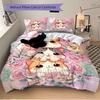 3pcs Three Cute Cats Ideas Bedding Set - Includes 1 Quilt Cover and 2 Pillowcases, Comfortable Bedding with Stylish Design for Bedroom, Mach