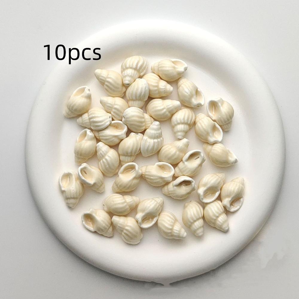 10pcs/set Handmade Craft Conch Shell Beads Cartoon Colorful Conch Spacer Loose Beads Cute 3D Jewelry Making Material Necklace