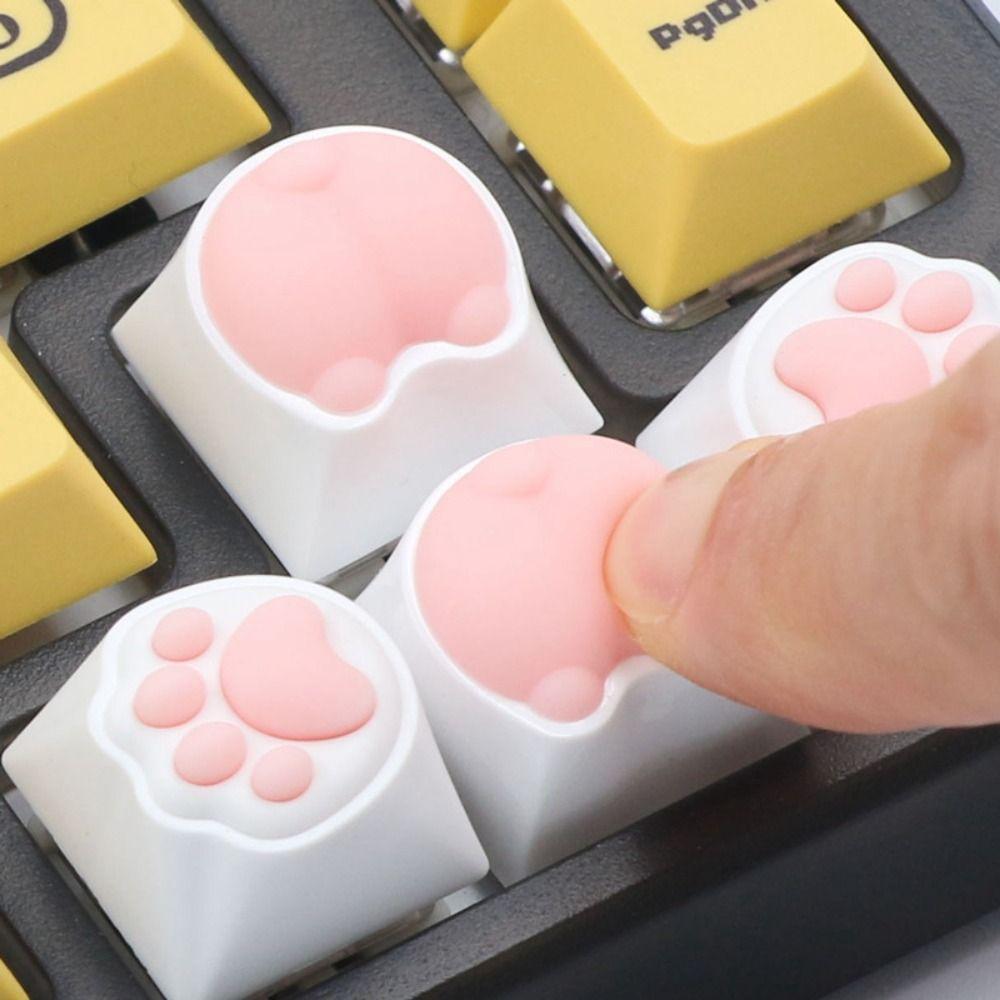 Cat Paws Corgi Buttock Pink Cat Claw Keycap Key Chain Office Leisure Entertainment