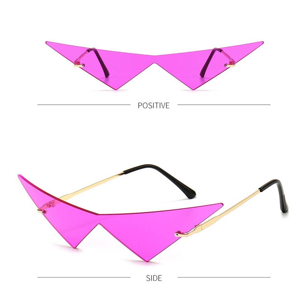 UV400 Rimless Oversized Ocean Lens Eyewear Women Triangle Sunglasses Sunglasses Sun Glasses