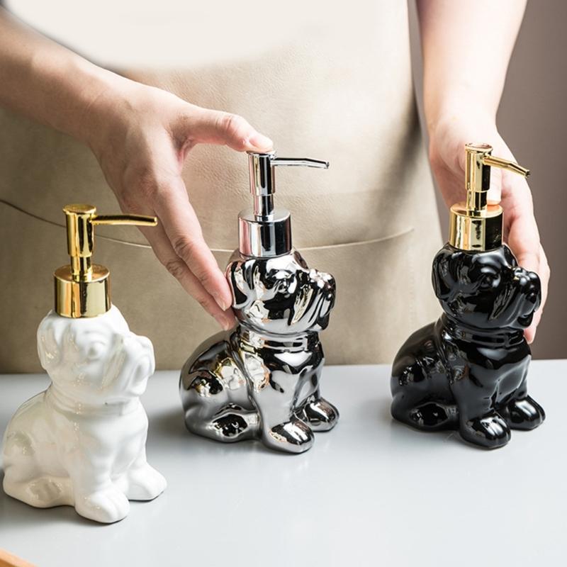 Керамическая бутылочка для лосьона, дозатор для мыла для дома, ударопрочная конструкция, держатель для контейнера с жидкостью для домашней ванной комнаты