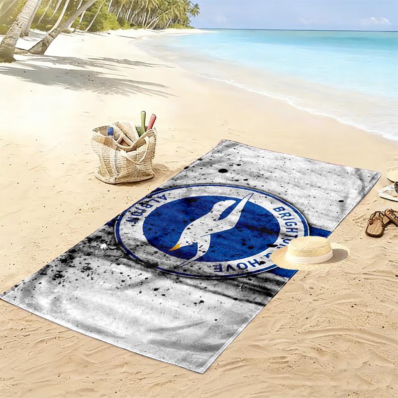 Пляжное полотенце с принтом Brighton & Hove Albion, Большое мягкое быстросохнущее полотенце для пляжа, кемпинга, плавания