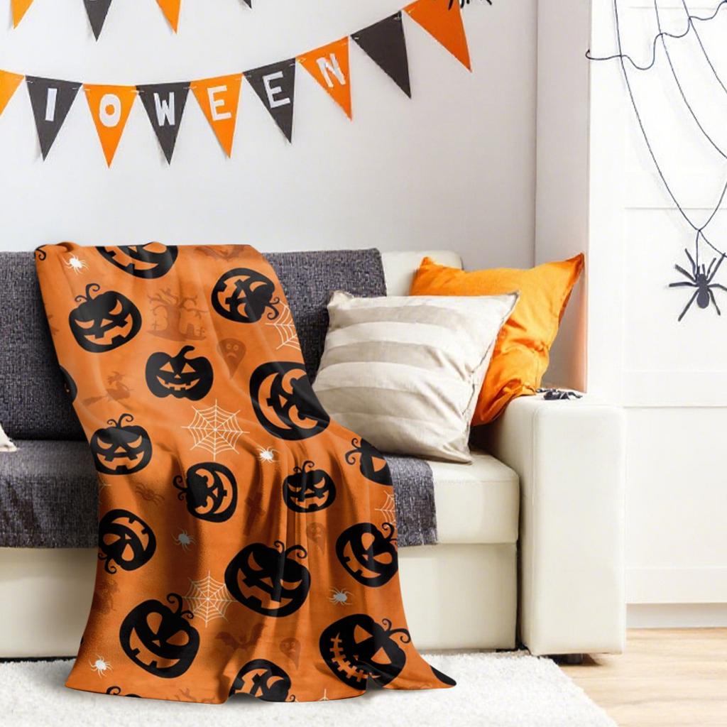 Halloween Fleece Digital Printing Comfortable And Soft Warm Double-sided Plush Small Coverlet Conditioning Blanket Sofa Blanket