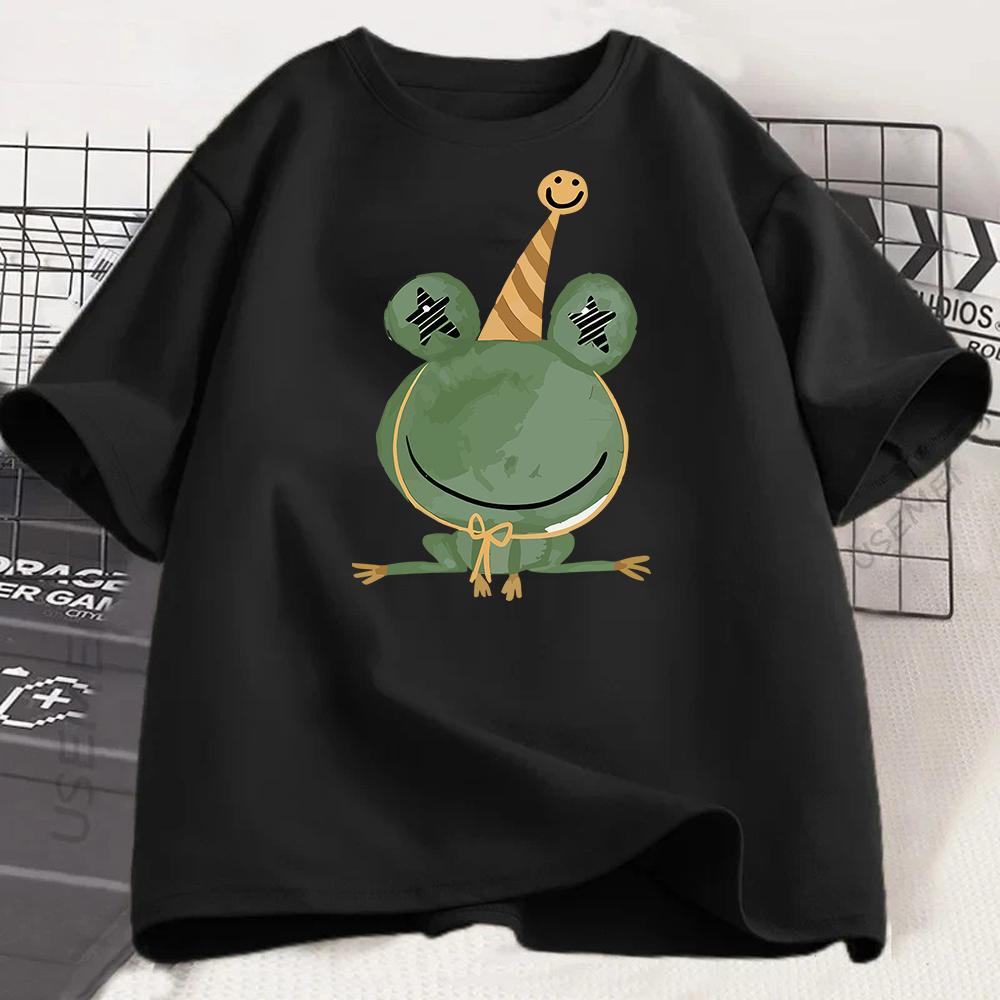 Cartoon Game Cut The Rope Tshirt  Funny Frog Short Sleeve Top Tees O Neck Kids Harajuku Tshirt Top  Harajuku Goth Y2k T Shirts