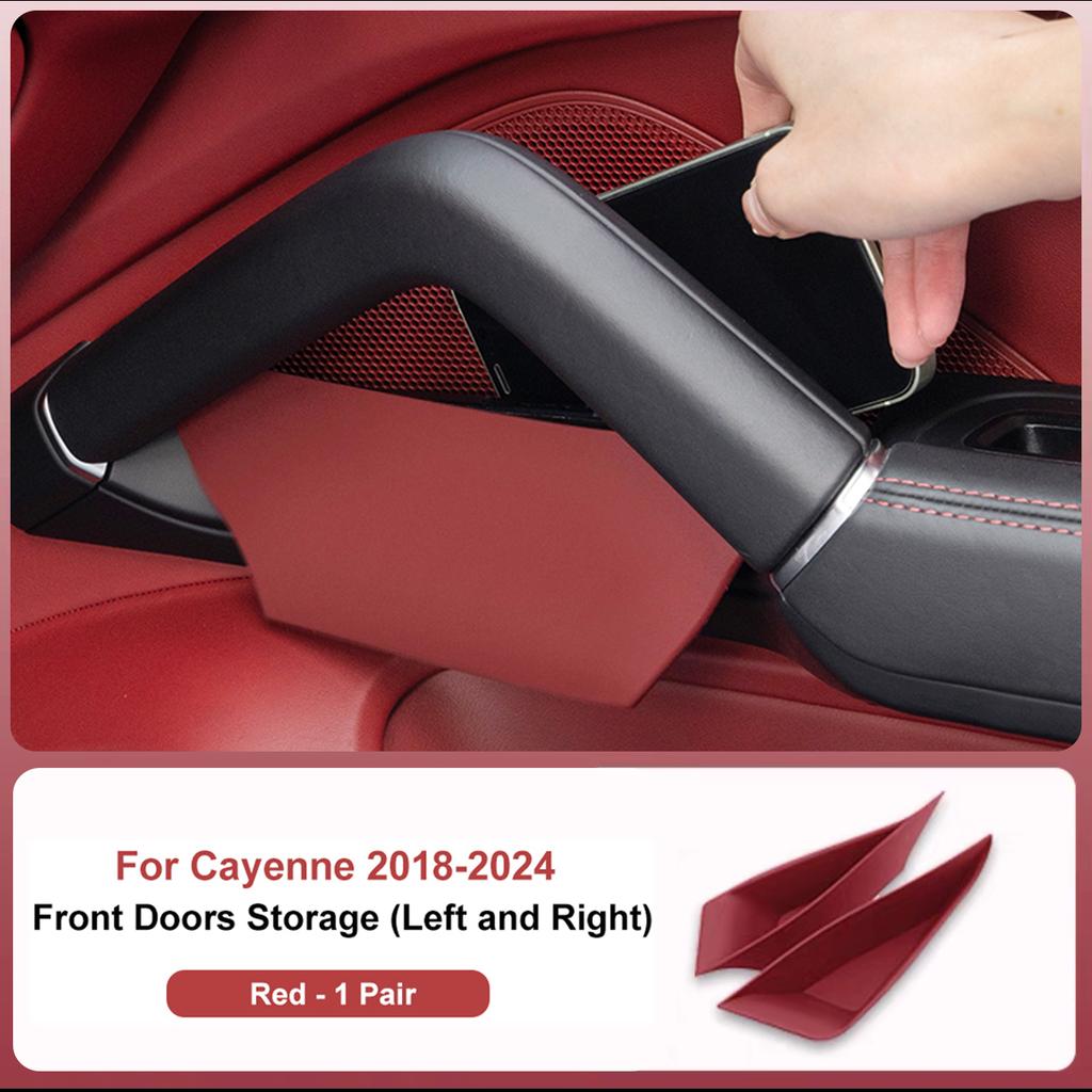 AABKV1 For Porsche Cayenne Macan Car Door Handle Storage Box Front Rear Door Organizer Keys Phone Holder LHD Auto Interior Accessories