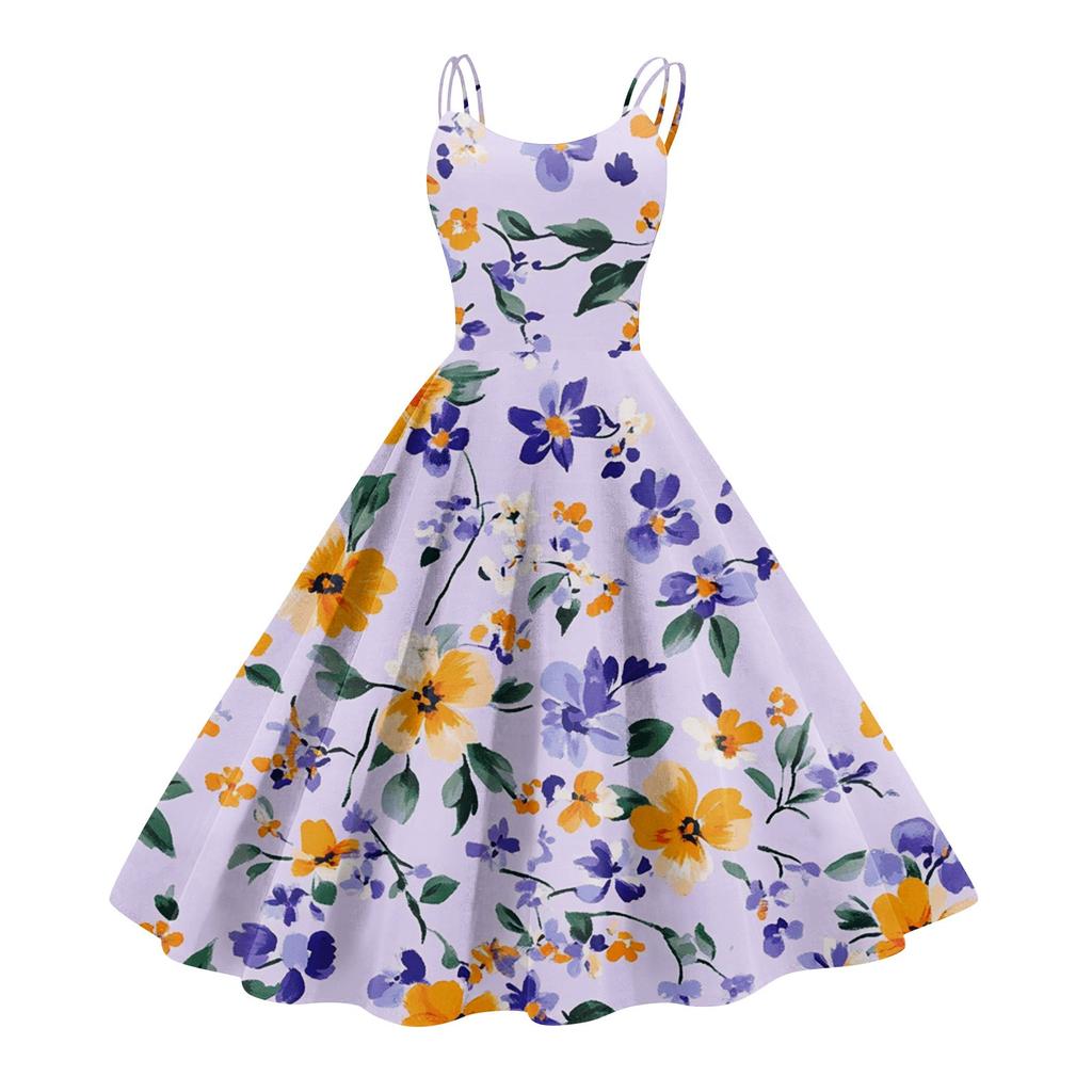 Женское повседневное модное платье с цветочным принтом, сексуальное с открытыми плечами, панк-ретро платье, ретро платье