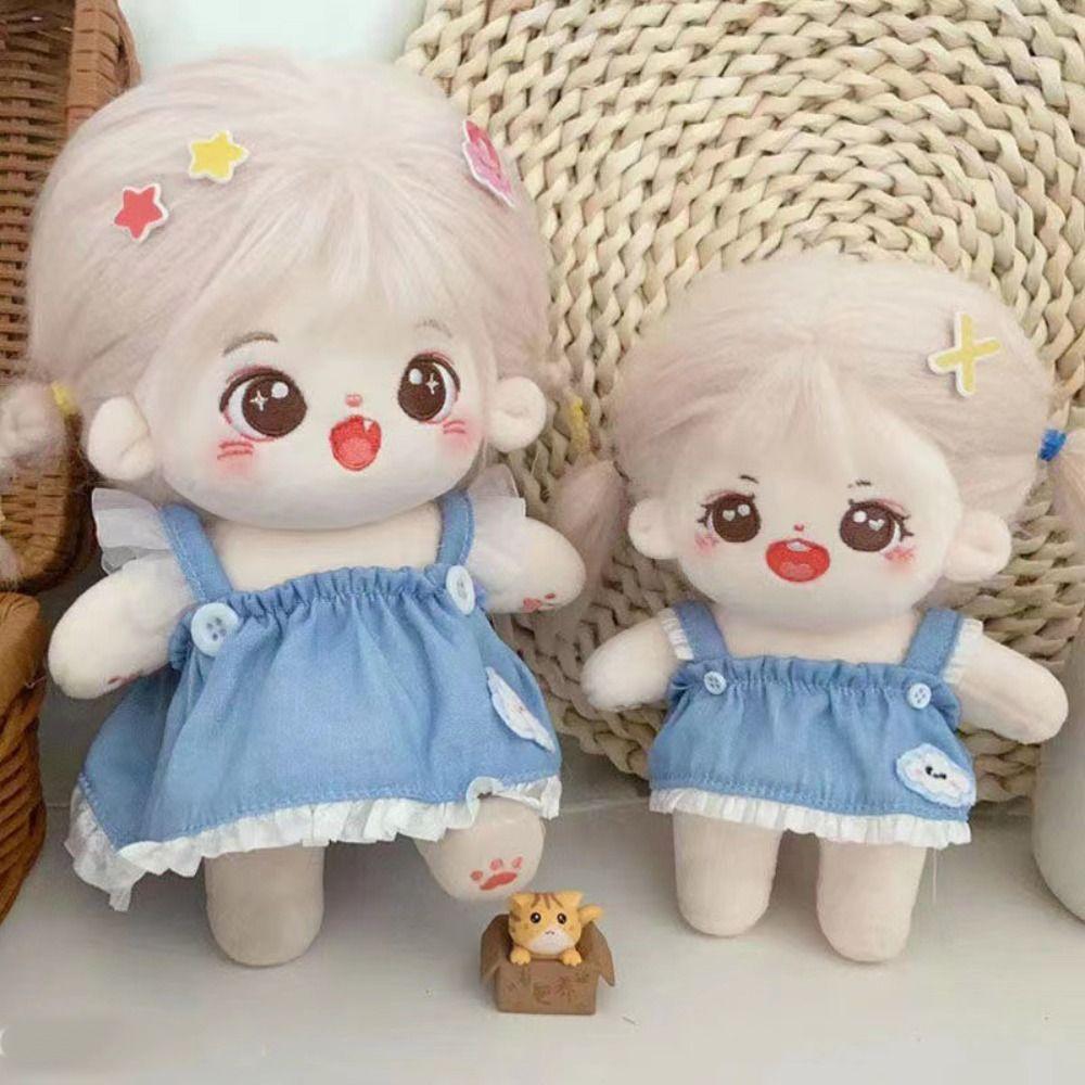 Cowboy Cotton Doll Denim Strap Skirt Doll Accessories Cotton Doll Idol Dolls Overalls  As Kids Gift
