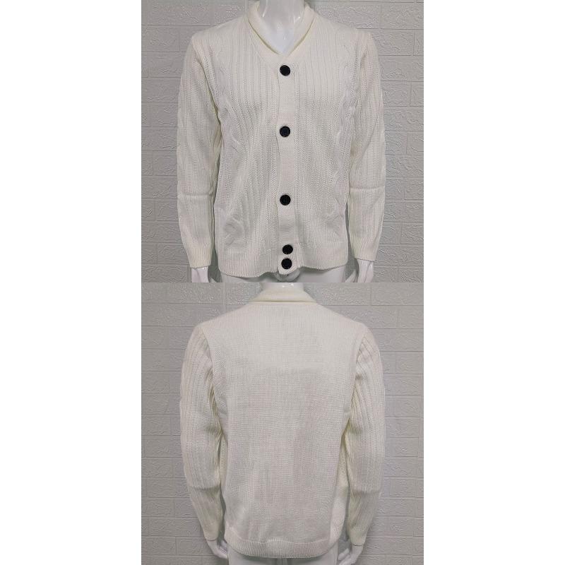 2025 Winter New Knitted Cardigan Men's Turn-down Collar Long Sleeve Twisted Sweater