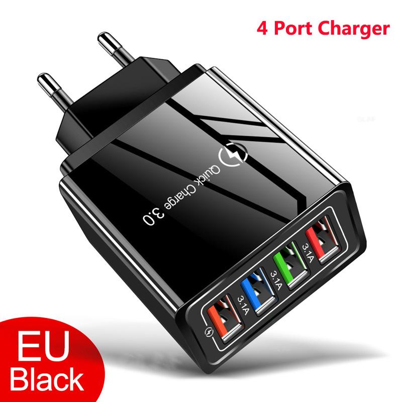 Quick Charge 3.0 Charger Wall Fast Charging For Samsung S21 S20 S10 S9 S8 Plug Xiaomi OPPO iPhone Phone Charger Adapter
