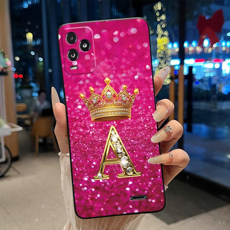 Crown Initial Letter Black Case For BLU View 5 Pro Protective Soft Silicone Shockproof Casing For BLU View 5 Pro Back Cover
