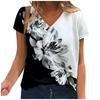 Women's V-neck Short-sleeved Fashionable Printed Top