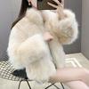Skinny imitation fox hair fashionable cotton coat winter short small imitation fur fur coat women