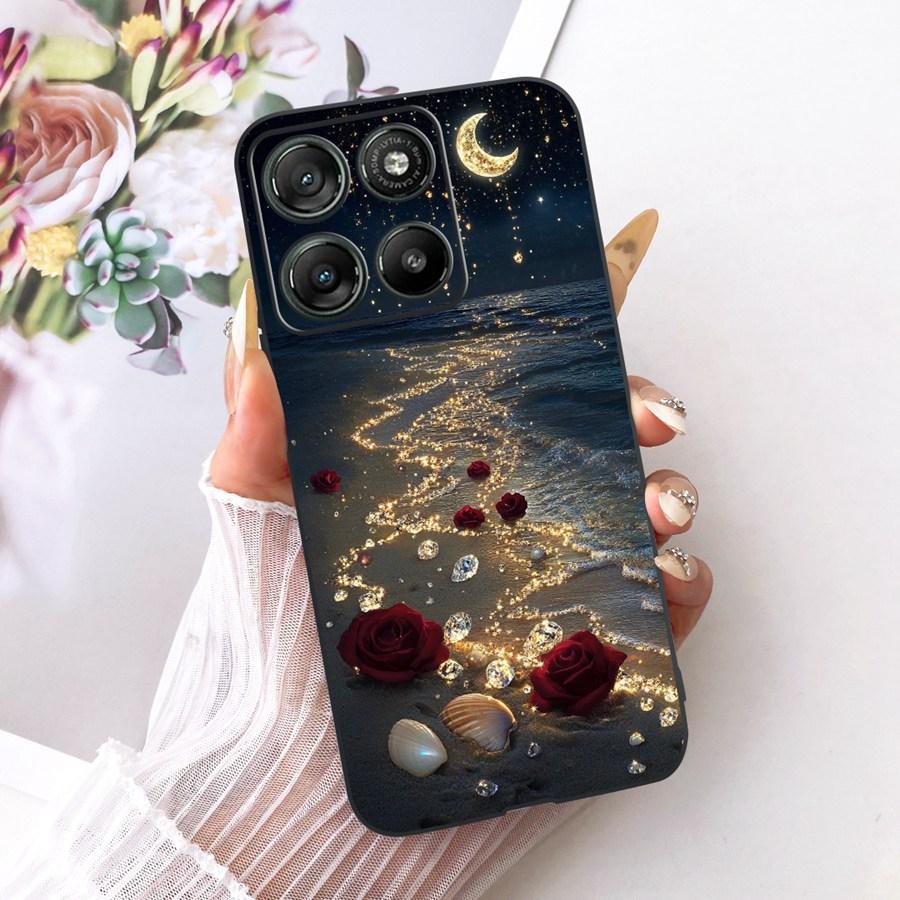 For Motorola Moto G67 Power Case Cats Pattern Back Cover Soft Silicone Black Phone Cases For Moto G57 Power XT2537- Shells