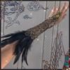 Retro Black and White Feather Lace Handguard Exotic Style Lolita Hanfu Ancient Style Styling Matching