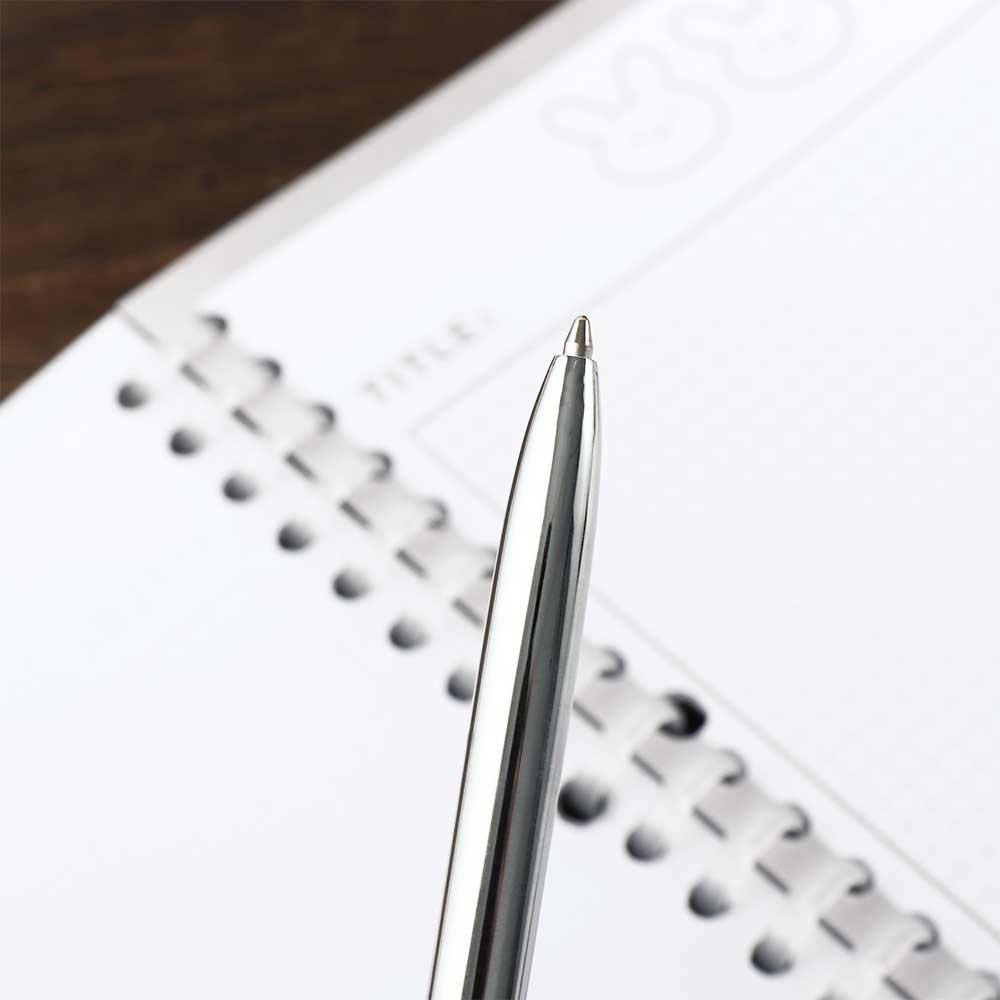 Pocket-size Rotating Silver Glossy Ballpoint Pen Office Supplies Commercial Stationery Oil Pen