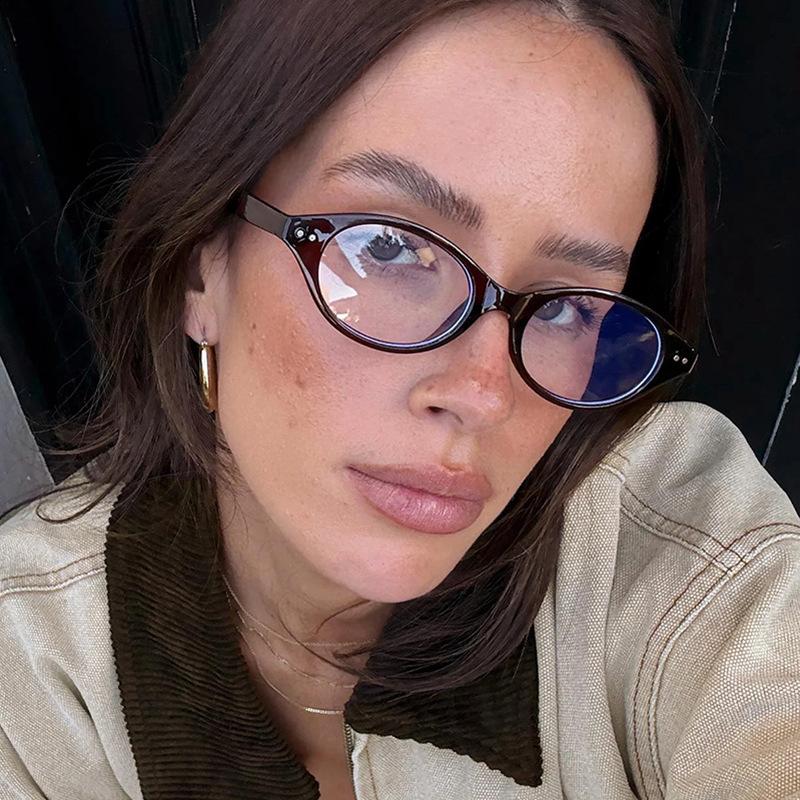 Fashion rice nail nerd sunglasses new sunglasses small frame cat eye UV protection women's sunglasses