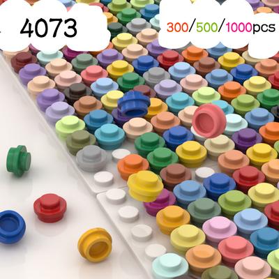 300/500/1000 шт. Сборные частицы 6141 Пластина круглая 1x1 точка DIY строительные блоки фигурки лампа кирпичи игрушка для детей 4073