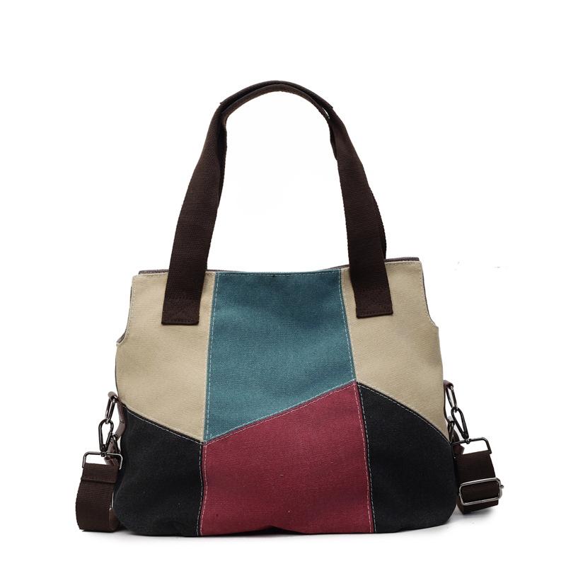 Canvas bag women's bag new Korean version of fashion leisure travel shoulder bag large capacity versatile women's portable messenger bag