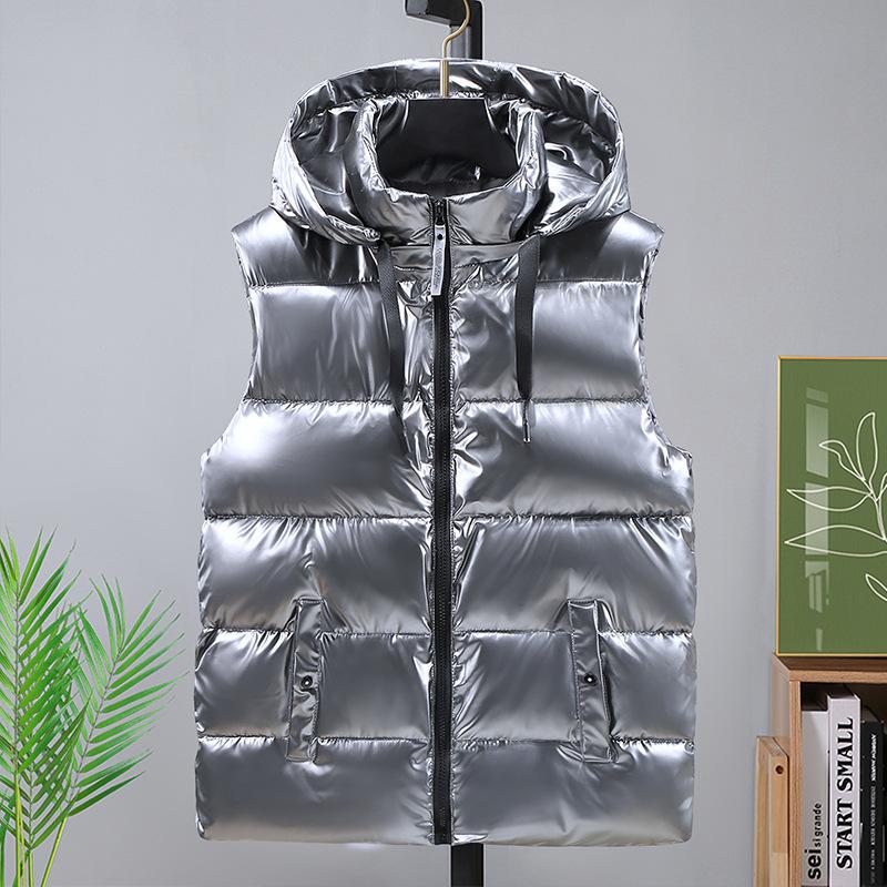 Модный жилет Мужской пуховый хлопковый жакет-лошадь Тренд Осень и Зима Плечи Большой размер Утепленный Теплый Верхняя одежда Рабочая куртка