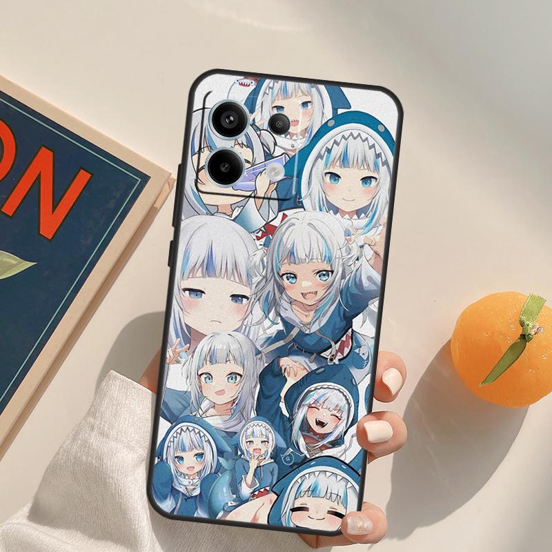 Anime Hololive Gawr Gura Funda For Xiaomi Redmi Note 9 10 11 12 13 14 Pro 9S 10S 11S 12S Redmi 13C 10C 12C 14C Case