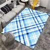 Blue and White Plaid Pattern Carpet, Modern Rectangle Area Rug. Suitable for use as an anti-slip for living room bedroom sofas