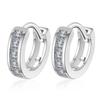 Stylish Korean Circle Earrings with Zirconia Crystals for Men and Women
