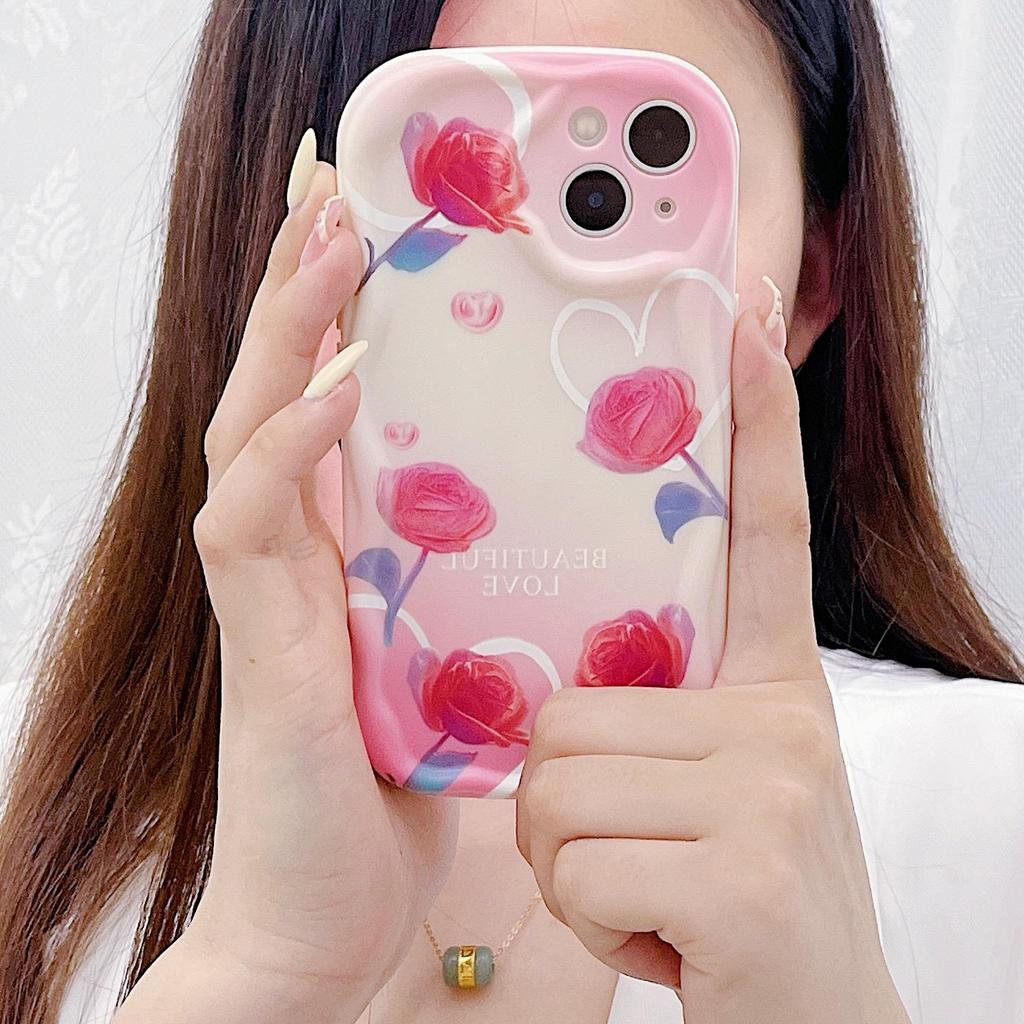 Милый силиконовый чехол для Xiaomi Redmi Note 12 11 Pro itel A60 S23 Oppo A78 A58 A38 iPhone 15 14, чехол с рисунком розы, мягкий бампер из ТПУ