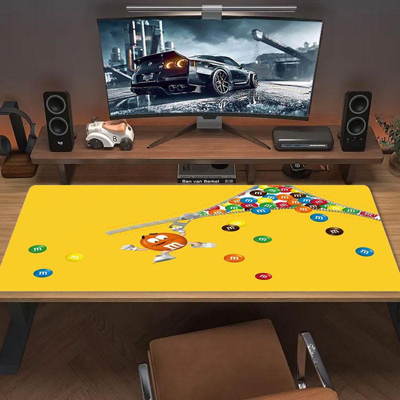 Коврик для мыши M&M's большого размера, большая подушка для игрового стола, нескользящий коврик XXL для ноутбука, планшета, игровая подкладка для мини-ПК с заблокированным краем