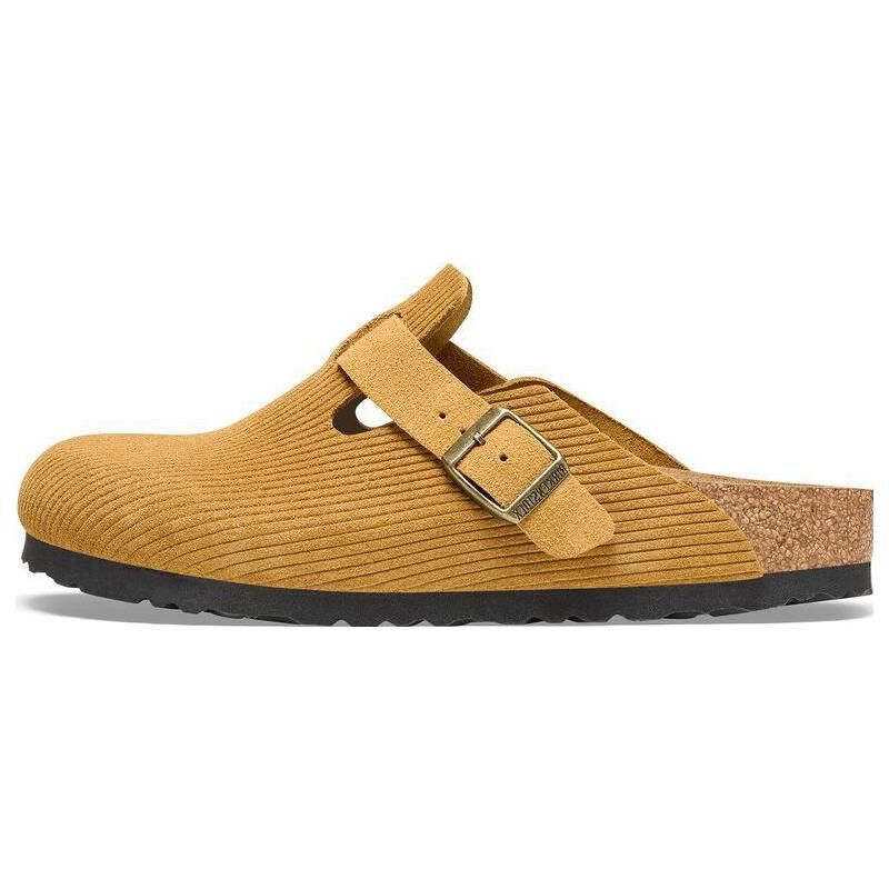 Birkenstock Бостонские замшевые тисненые вельветовые пробковые коричневые унисекс кроссовки бежевые 1026155