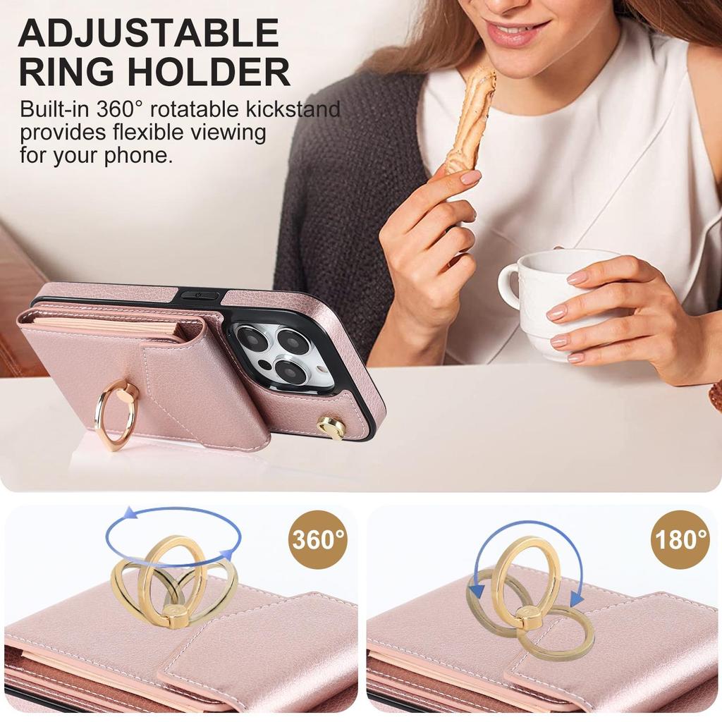 Crossbody Card Bag Wallet Ring Holder Leather Case for iPhone 15 14 13 12 11 Pro Max XS MAX XR for Samsung S23 S22 S21 S20 Ultra Plus A14 A13 A53 A54