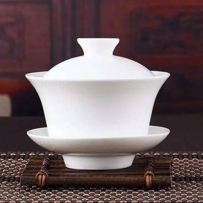 Китайские традиции, чайный сервиз Gai Wan, чайные сервизы из костяного фарфора, Dehua Gaiwan, чайный фарфоровый горшок, набор для путешествий, красивый и легкий чайник