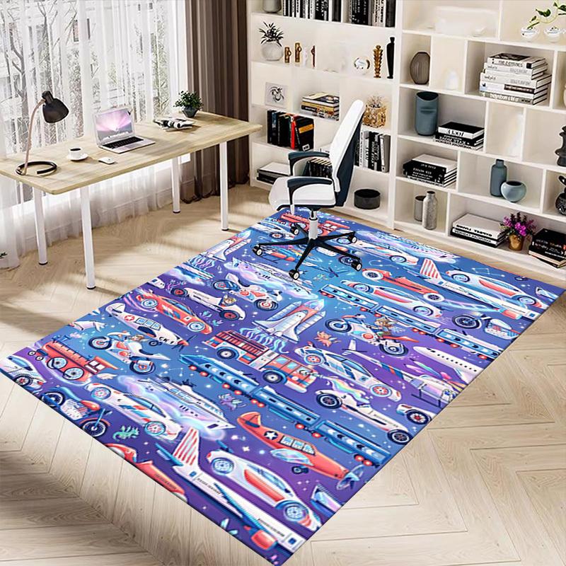 1PC Transportation Vehicles Non-Slip Floor Carpet Compatible for Office&Living Room&Bedroom&Dining room - Soft & Pattern-G0334