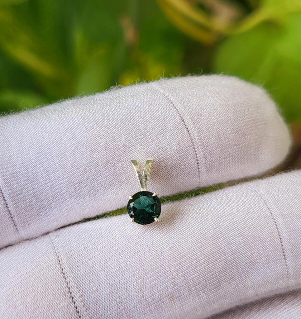 Подвеска из натурального граненого турмалина из стерлингового серебра 925 пробы A 133 Подарок