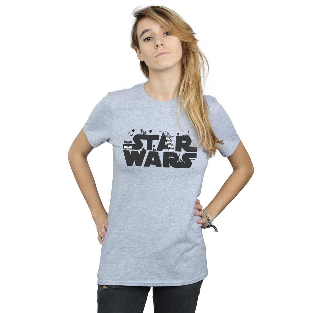 Star Wars Womens/Ladies Minimalist Logo Cotton Boyfriend T-Shirt